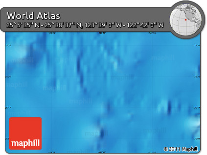 Physical Map of the Area around 25° 22' 6" N, 123° 10' 30" W