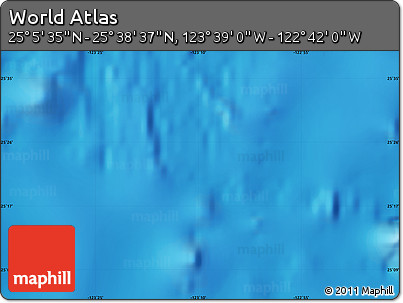 Physical Map of the Area around 25° 22' 6" N, 123° 10' 30" W