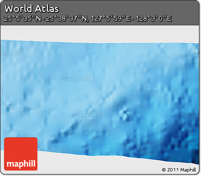 Physical 3D Map of the Area around 25° 22' 6" N, 127° 34' 30" E