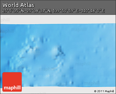 Physical 3D Map of the Area around 25° 22' 6" N, 140° 19' 29" E