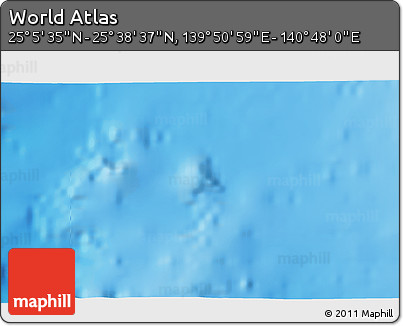 Physical 3D Map of the Area around 25° 22' 6" N, 140° 19' 29" E