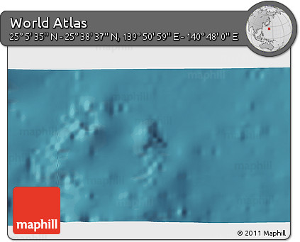 Satellite 3D Map of the Area around 25° 22' 6" N, 140° 19' 29" E