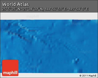 Physical 3D Map of the Area around 25° 22' 6" N, 145° 25' 30" E