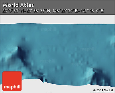 Satellite 3D Map of the Area around 25° 22' 6" N, 148° 49' 29" E