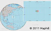 Gray Location Map of the area around 25° 22' 6" N, 150° 31' 30" E