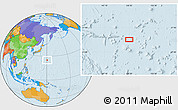 Political Location Map of the area around 25° 22' 6" N, 150° 31' 30" E