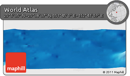 Physical Panoramic Map of the Area around 25° 22' 6" N, 152° 13' 29" E