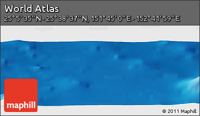 Physical Panoramic Map of the Area around 25° 22' 6" N, 152° 13' 29" E