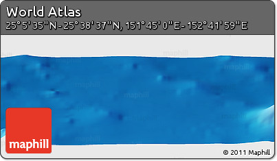 Physical Panoramic Map of the Area around 25° 22' 6" N, 152° 13' 29" E