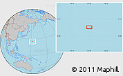 Gray Location Map of the area around 25° 22' 6" N, 153° 4' 29" E