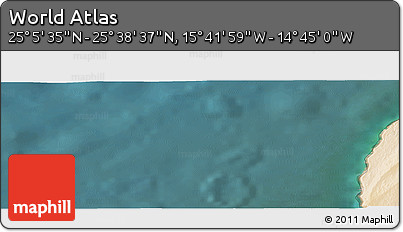 Satellite Panoramic Map of the Area around 25° 22' 6" N, 15° 13' 29" W