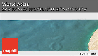 Satellite Panoramic Map of the Area around 25° 22' 6" N, 15° 13' 29" W