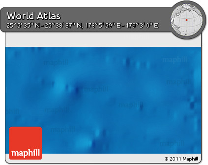 Physical 3D Map of the Area around 25° 22' 6" N, 178° 34' 29" E