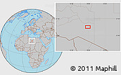 Gray Location Map of the area around 25° 22' 6" N, 17° 55' 29" E