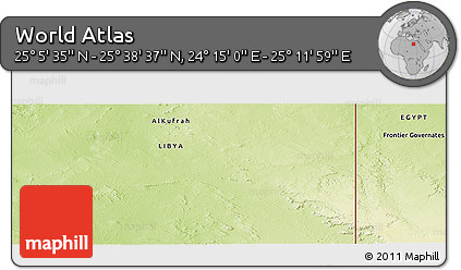 Physical Panoramic Map of the Area around 25° 22' 6" N, 24° 43' 30" E