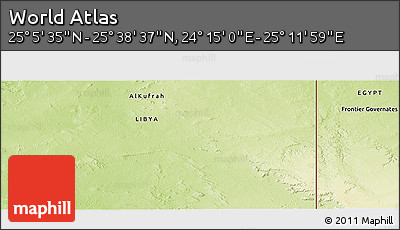 Physical Panoramic Map of the Area around 25° 22' 6" N, 24° 43' 30" E
