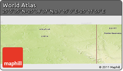 Physical Panoramic Map of the Area around 25° 22' 6" N, 24° 43' 30" E