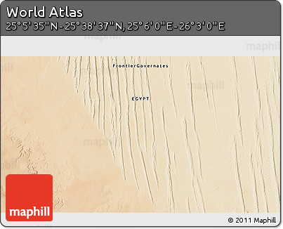 Satellite 3D Map of the Area around 25° 22' 6" N, 25° 34' 30" E