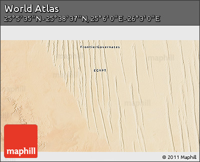Satellite 3D Map of the Area around 25° 22' 6" N, 25° 34' 30" E