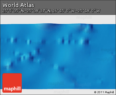 Physical 3D Map of the Area around 25° 22' 6" N, 26° 16' 29" W