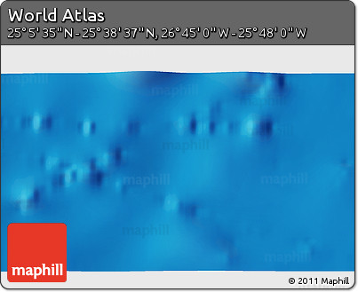 Physical 3D Map of the Area around 25° 22' 6" N, 26° 16' 29" W