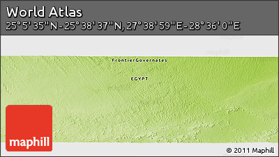 Physical Panoramic Map of the Area around 25° 22' 6" N, 28° 7' 30" E