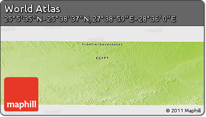 Physical Panoramic Map of the Area around 25° 22' 6" N, 28° 7' 30" E
