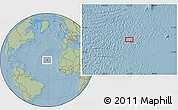 Savanna Style Location Map of the area around 25° 22' 6" N, 31° 22' 30" W, hill shading