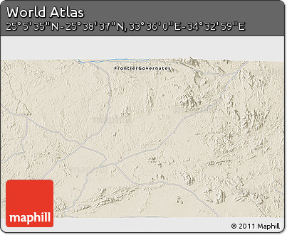 Shaded Relief 3D Map of the Area around 25° 22' 6" N, 34° 4' 30" E