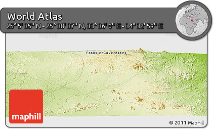 Physical Panoramic Map of the Area around 25° 22' 6" N, 34° 4' 30" E