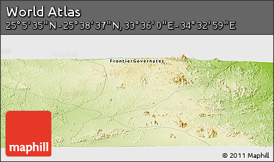 Physical Panoramic Map of the Area around 25° 22' 6" N, 34° 4' 30" E