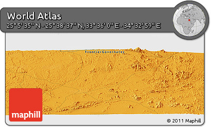 Political Panoramic Map of the Area around 25° 22' 6" N, 34° 4' 30" E