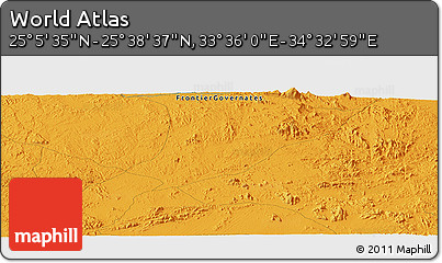 Political Panoramic Map of the Area around 25° 22' 6" N, 34° 4' 30" E