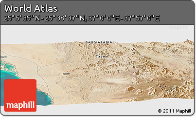 Satellite Panoramic Map of the Area around 25° 22' 6" N, 37° 28' 30" E
