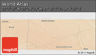 Satellite Panoramic Map of the Area around 25° 22' 6" N, 47° 40' 29" E