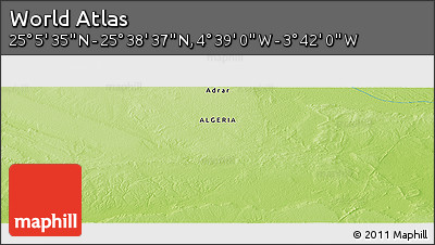 Physical Panoramic Map of the Area around 25° 22' 6" N, 4° 10' 30" W
