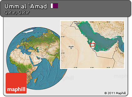 Satellite Location Map of Umm Al `Amad