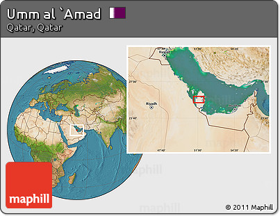 Satellite Location Map of Umm Al `Amad