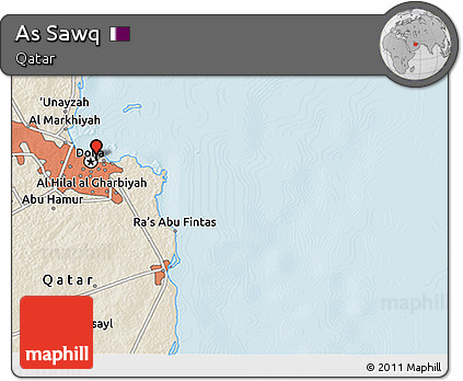 Shaded Relief 3D Map of As Sawq