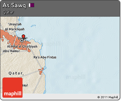 Shaded Relief 3D Map of As Sawq