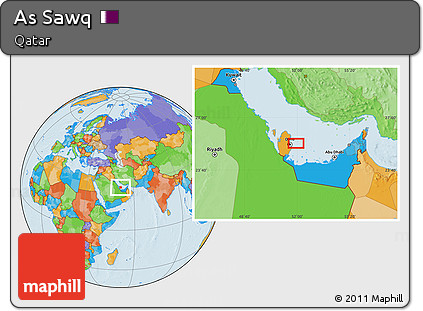 Political Location Map of As Sawq