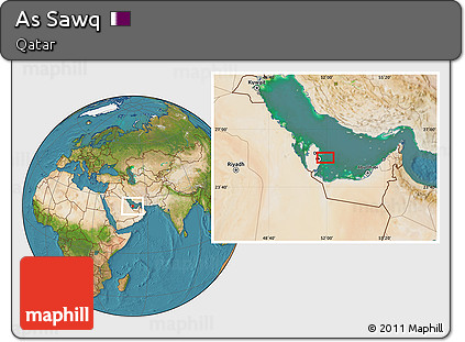 Satellite Location Map of As Sawq