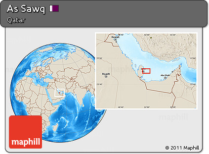 Shaded Relief Location Map of As Sawq