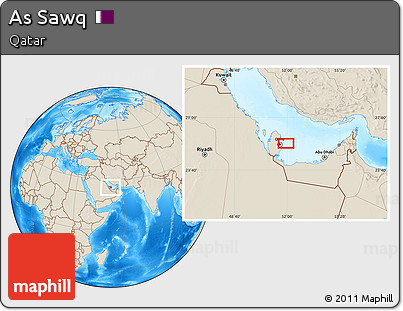 Shaded Relief Location Map of As Sawq