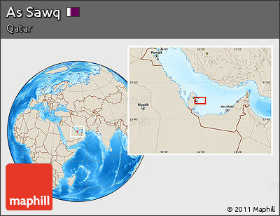 Shaded Relief Location Map of As Sawq