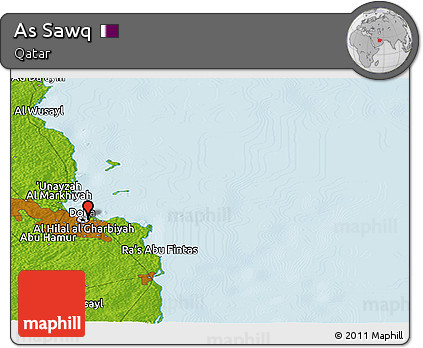 Physical Panoramic Map of As Sawq