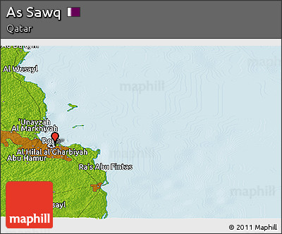 Physical Panoramic Map of As Sawq