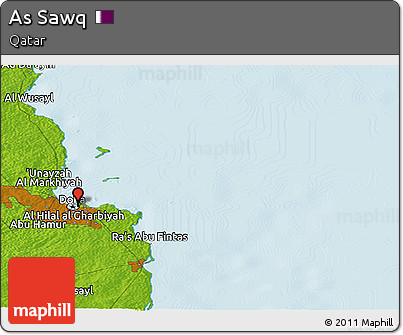 Physical Panoramic Map of As Sawq