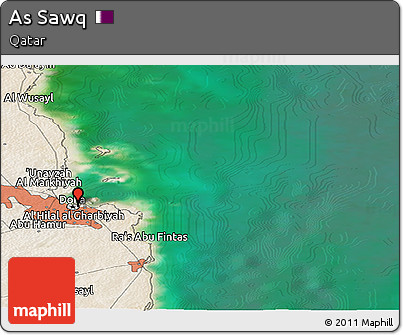 Satellite Panoramic Map of As Sawq