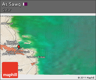 Satellite Panoramic Map of As Sawq